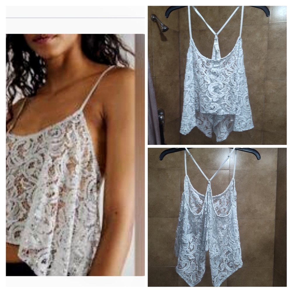 Free People Lacs Sequin Swing Top